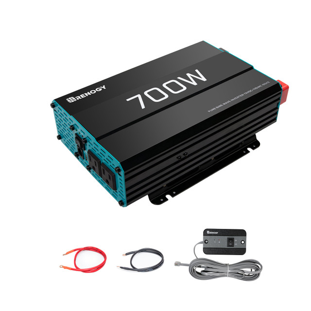 اینورتر حرفهای 700W موج سینوسی خالص Renogy با ورودی 12V – مدل RNG-INVT-700-12V-P2-US