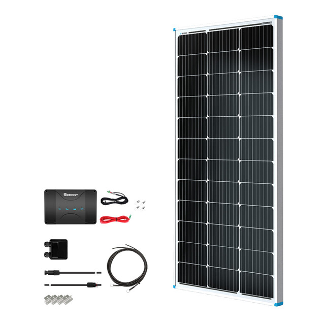 کیت خورشیدی 100W Renogy با کنترلر شارژ و تجهیزات نصب (Renogy 100W 12V Solar RV Kit)
