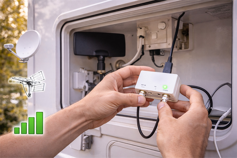 سیگنال تلویزیون و ماهواره در کمپر و کاروان